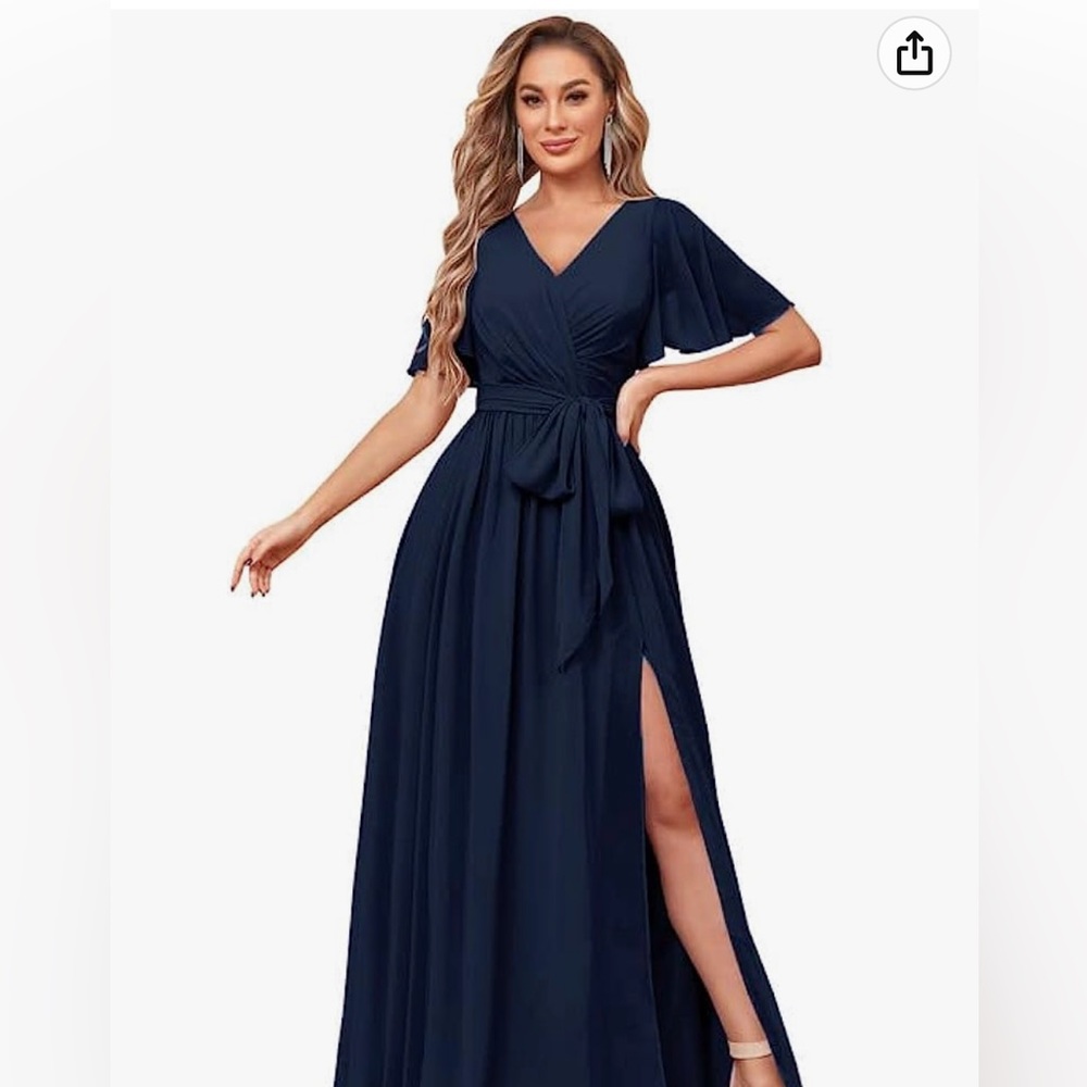 Chiffon Navy Maxi Dress, size XL